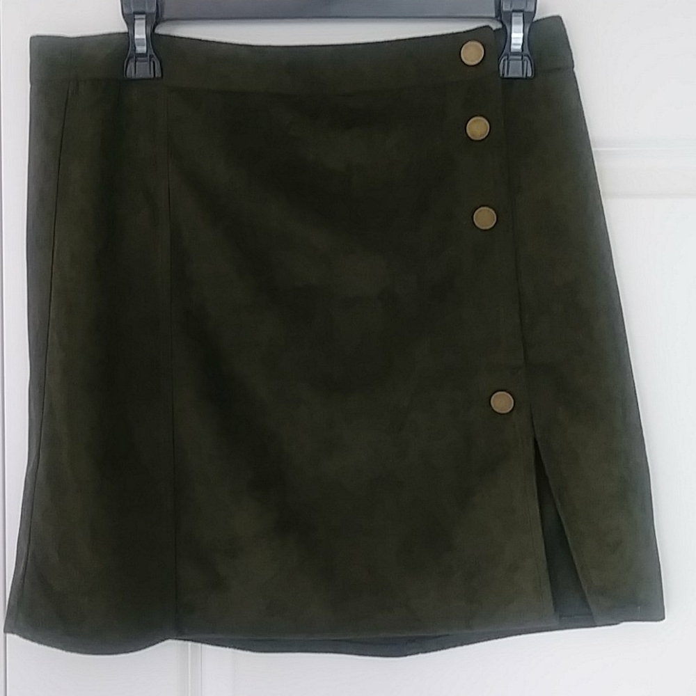 Suede Olive Skirt